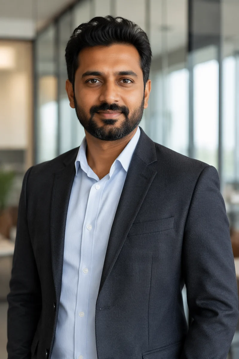 Confident Indian Professional in Modern Office