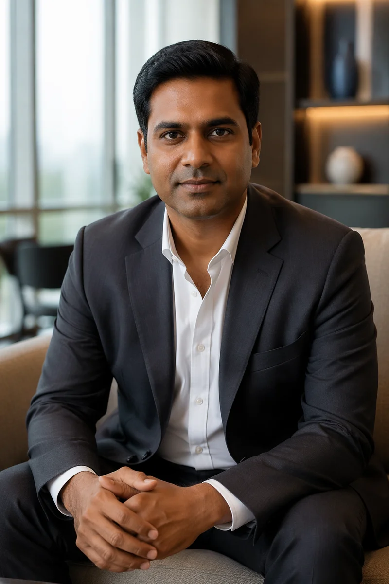 Confident Indian Professional in Modern Office