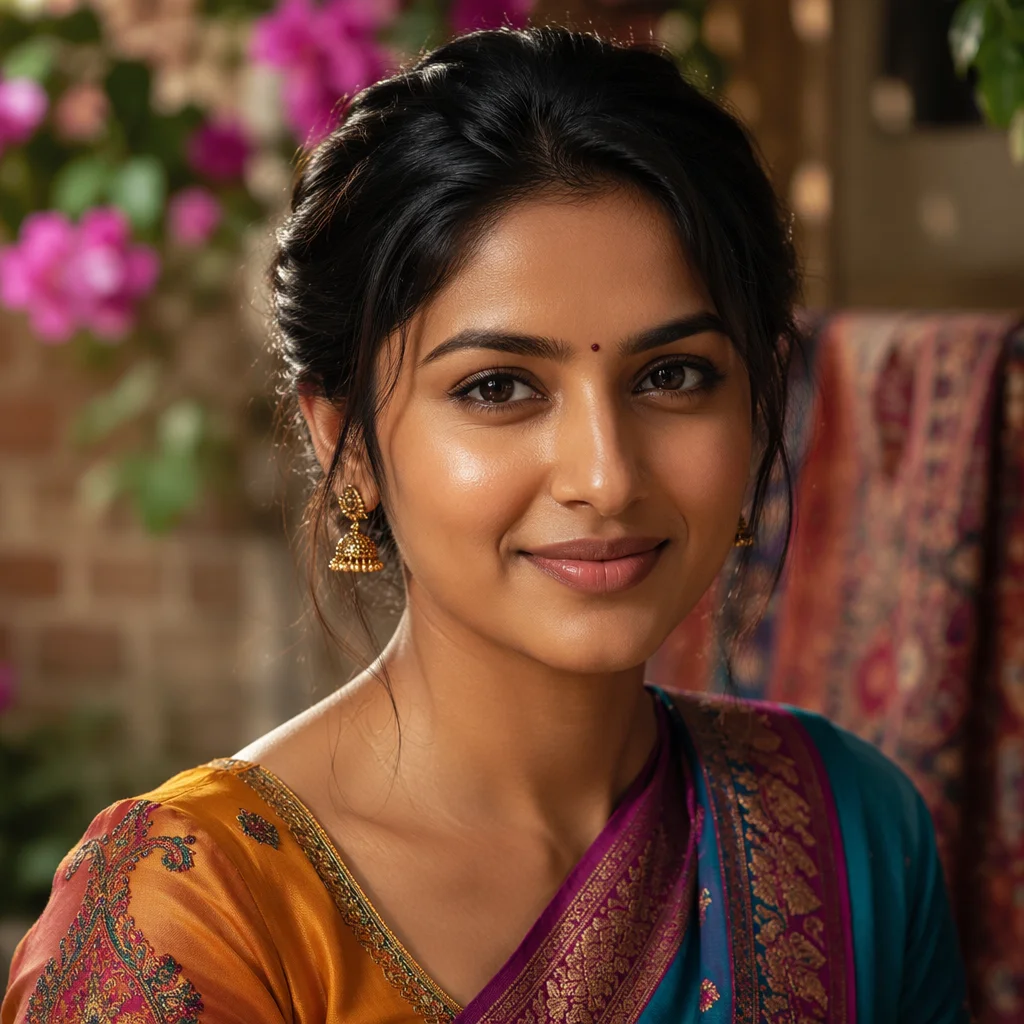 Close Up Portrait of Indian Woman