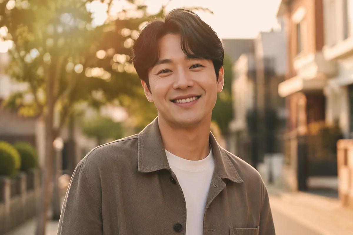 Friendly Korean Man on Quiet Street