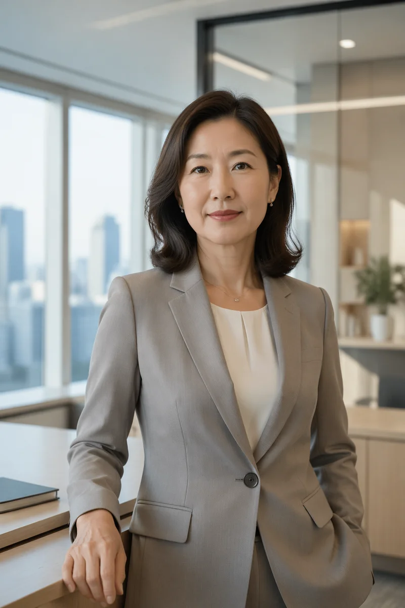 Confident Korean Businesswoman in Modern Office