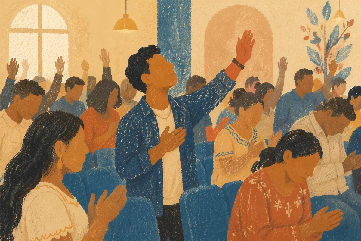 Latino Congregation Worship Service Indoors