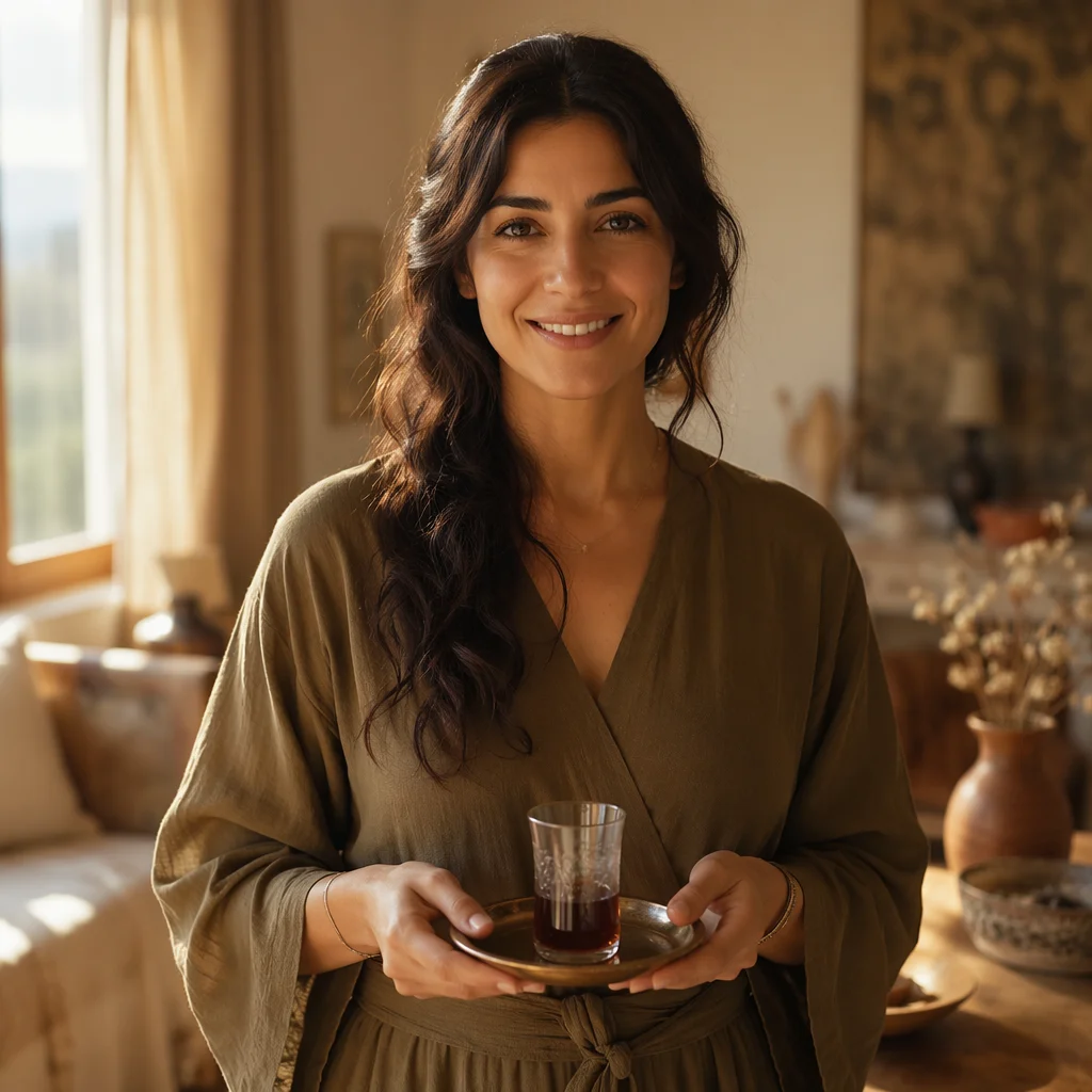 Warm Portrait of Lebanese Woman Indoors