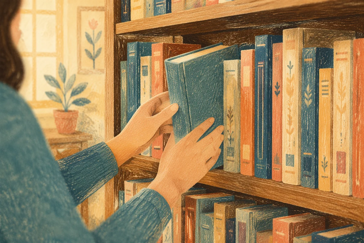 Librarian Returning Book in Quiet Reading Room