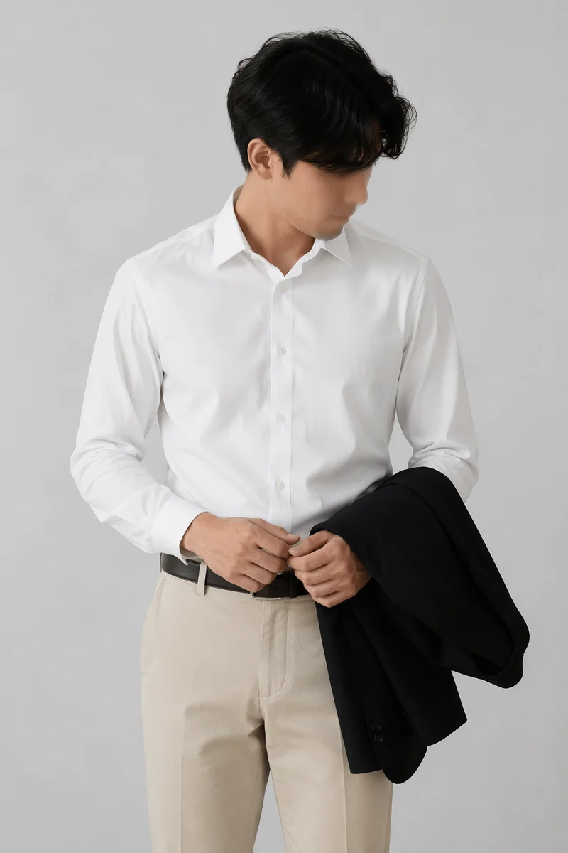 Professional Casual Man Portrait on Gray Background