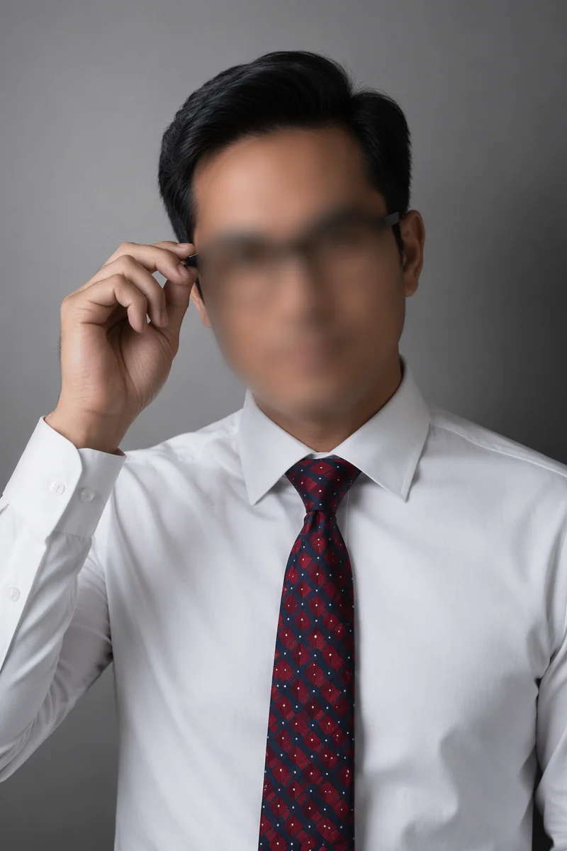Professional Man Portrait with Glasses and Tie