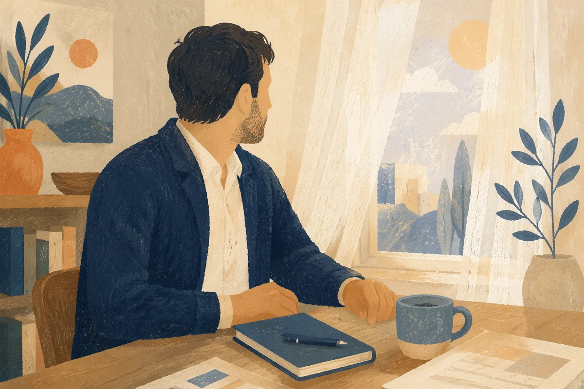 Thoughtful Professional Man by Morning Window