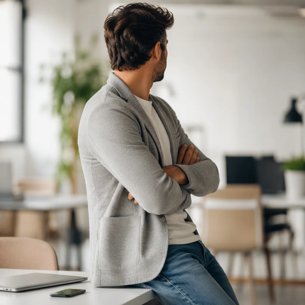Confident Casual Professional Man in Modern Office