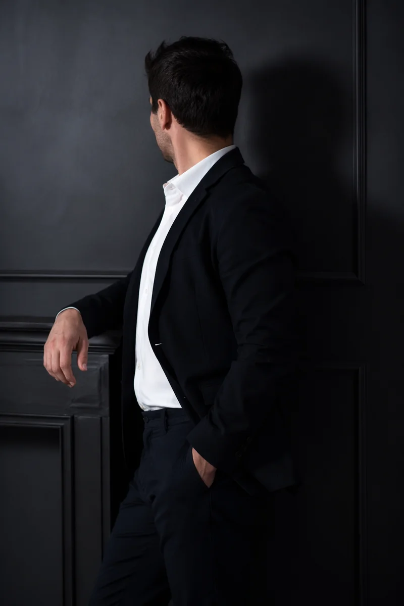 Professional Casual Man Portrait in Moody Studio