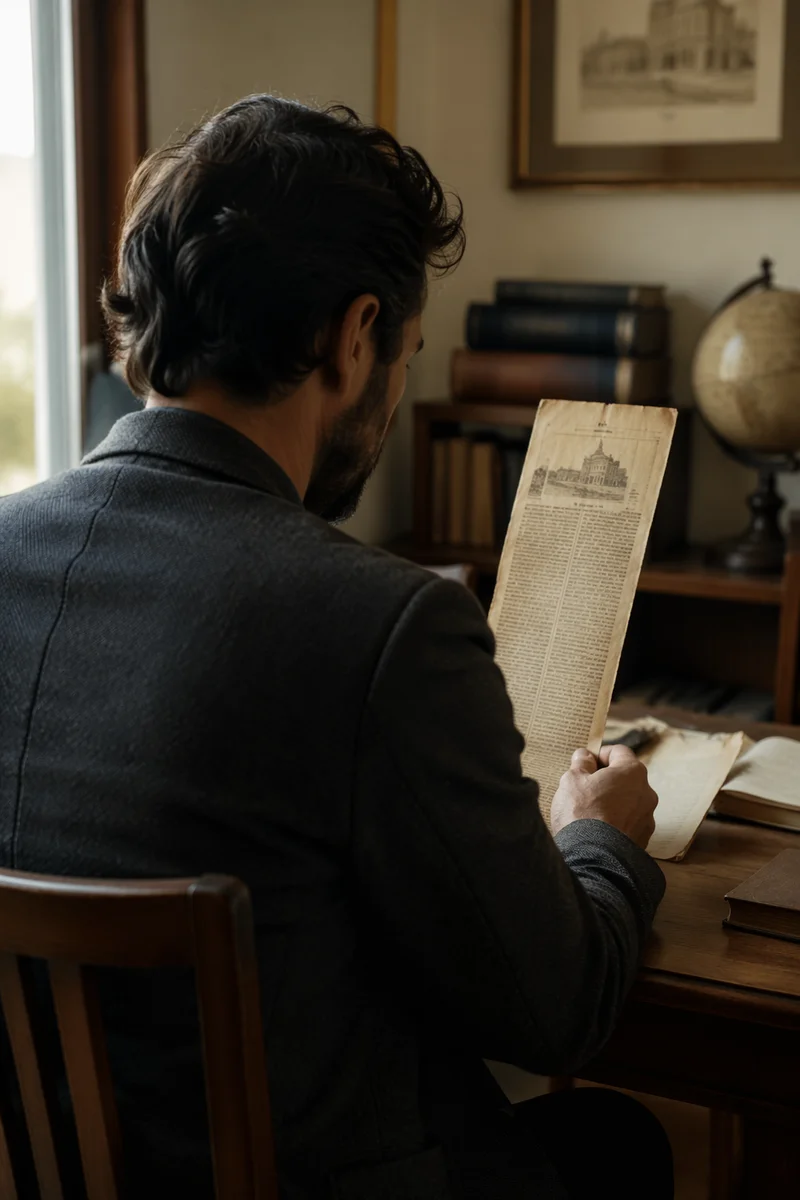 Professional Man Reading Church Restoration Clipping