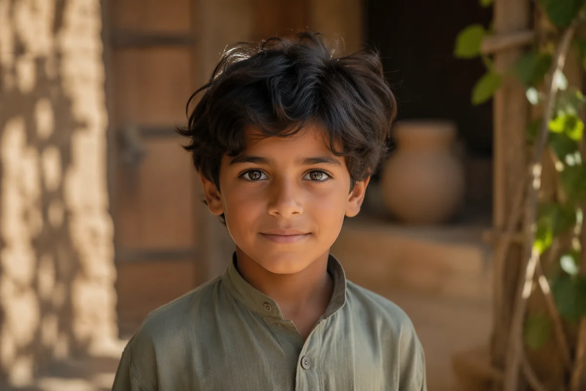 Curious Middle Eastern Child in Sunlight