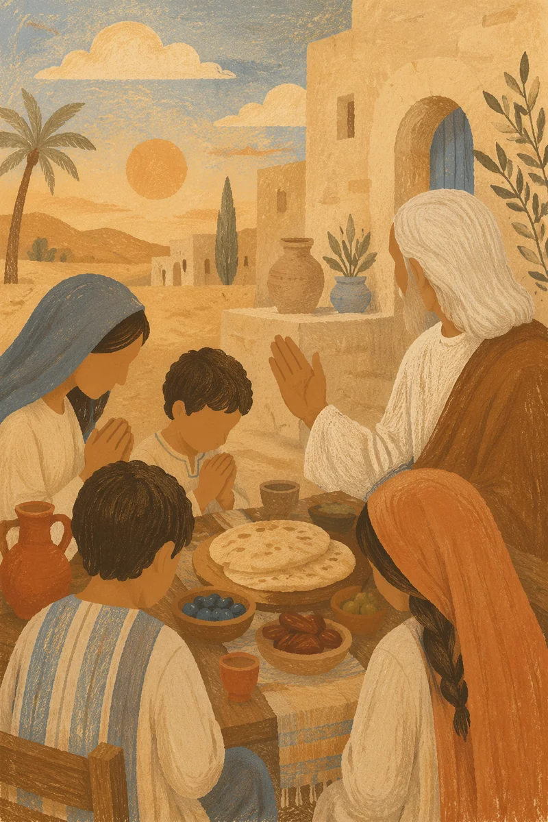 Middle Eastern Christian Family Prayer Dinner