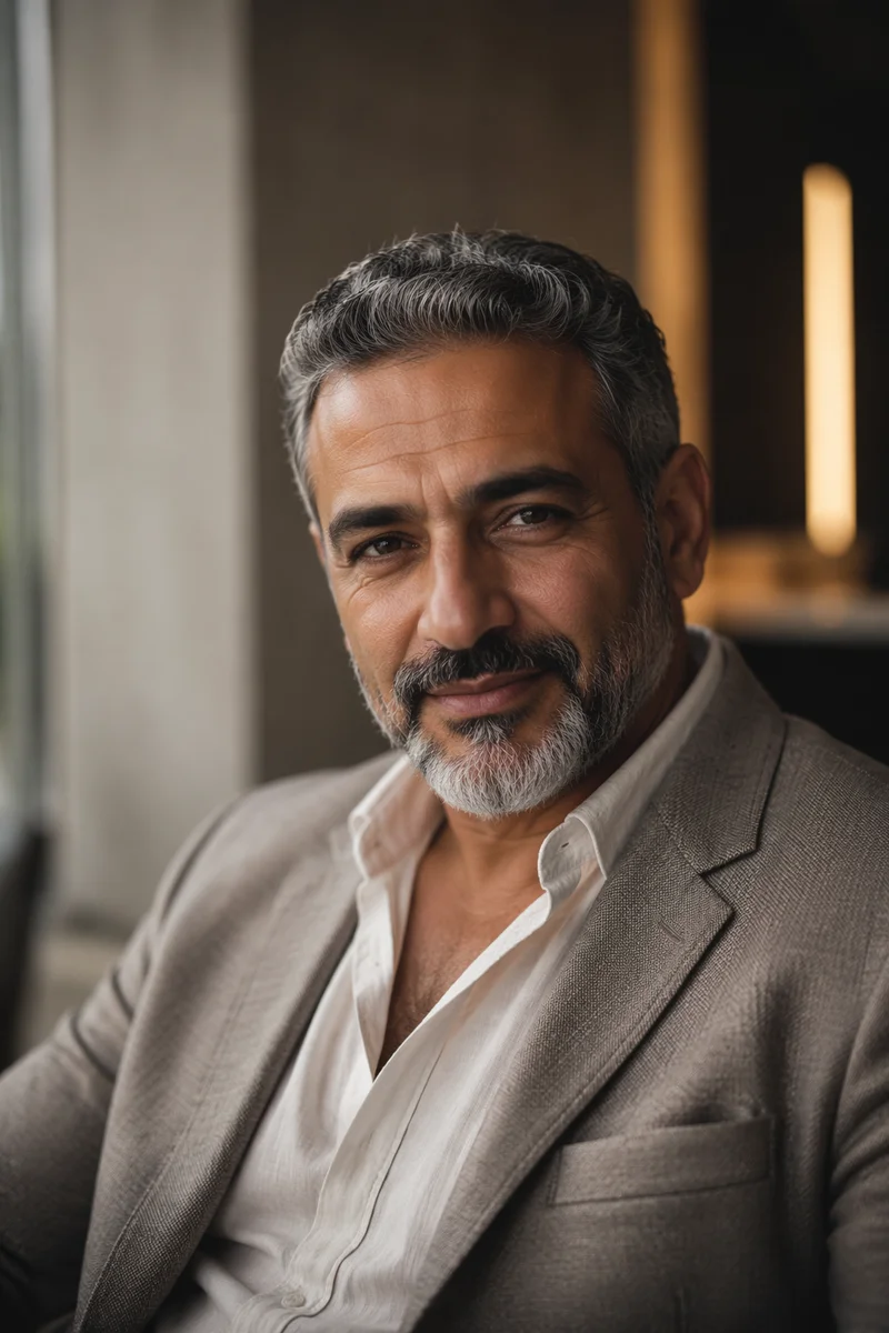 Distinguished Middle Eastern Man Portrait Indoors
