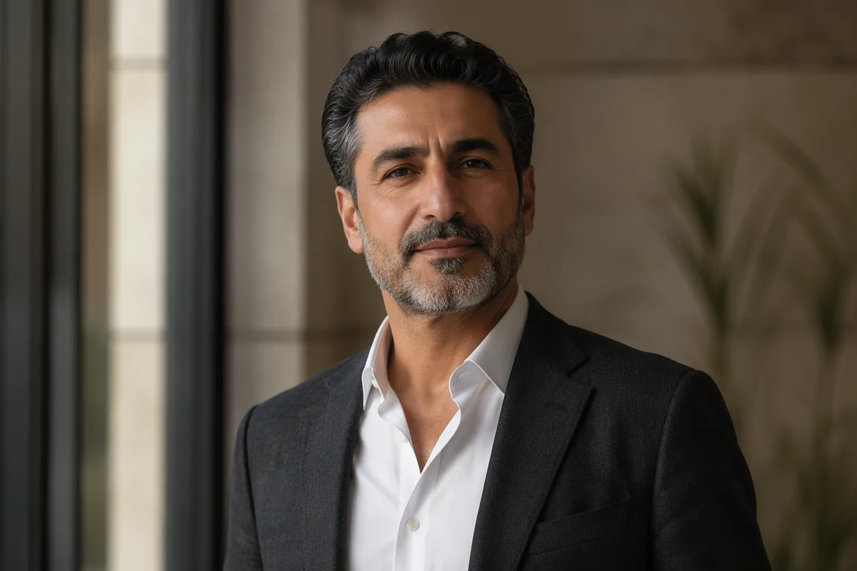 Distinguished Middle Eastern Man Indoor Portrait