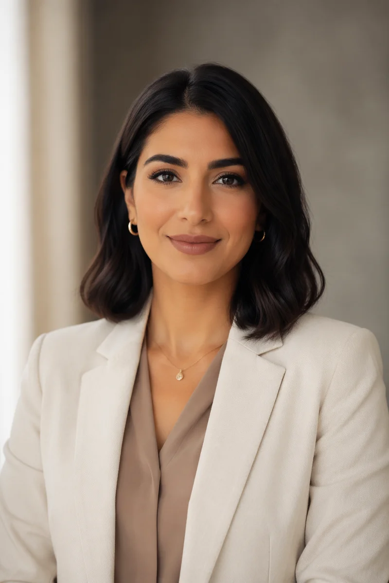 Elegant Middle Eastern Woman Professional Headshot