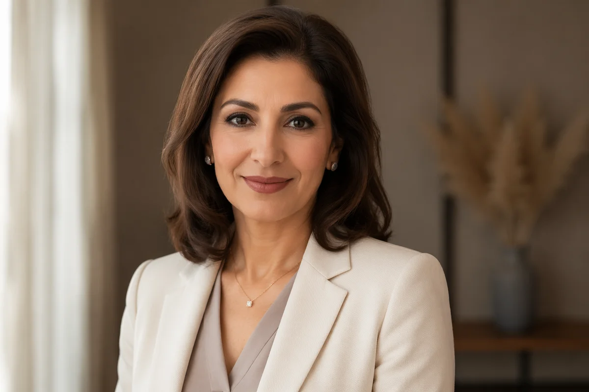 Elegant Middle Eastern Woman Professional Headshot