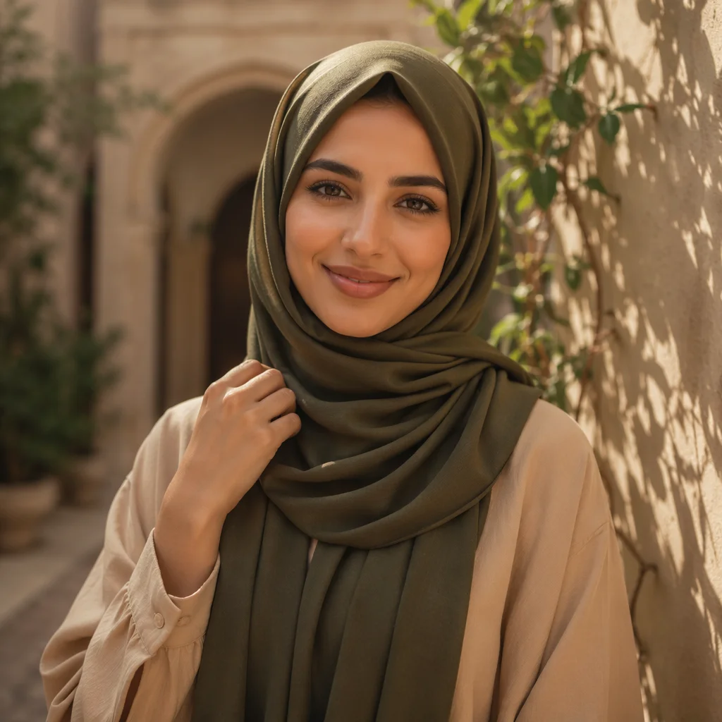 Smiling Young Woman in Elegant Hijab