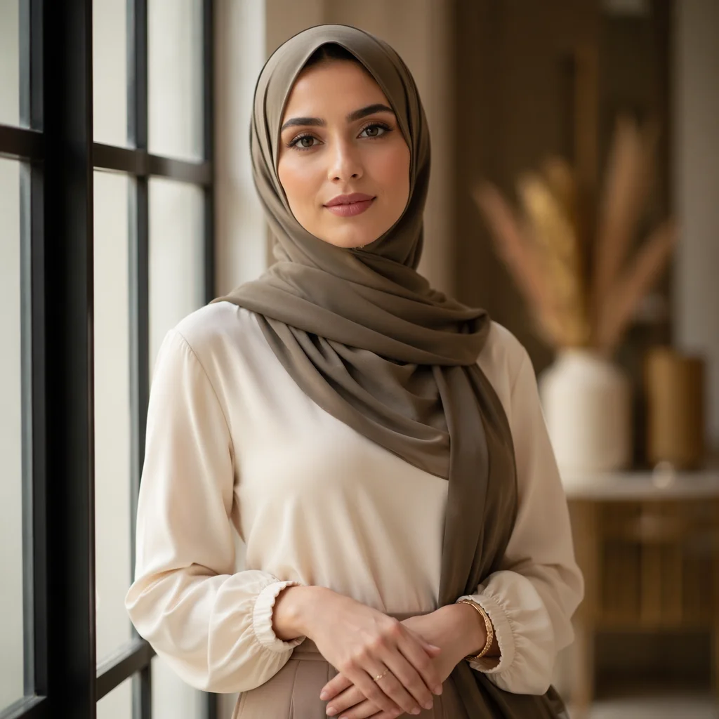Elegant Middle Eastern Woman by Window