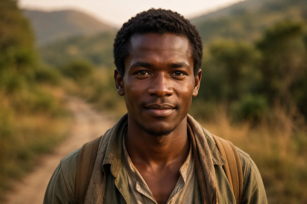 Young Man Portrait on Rural Path