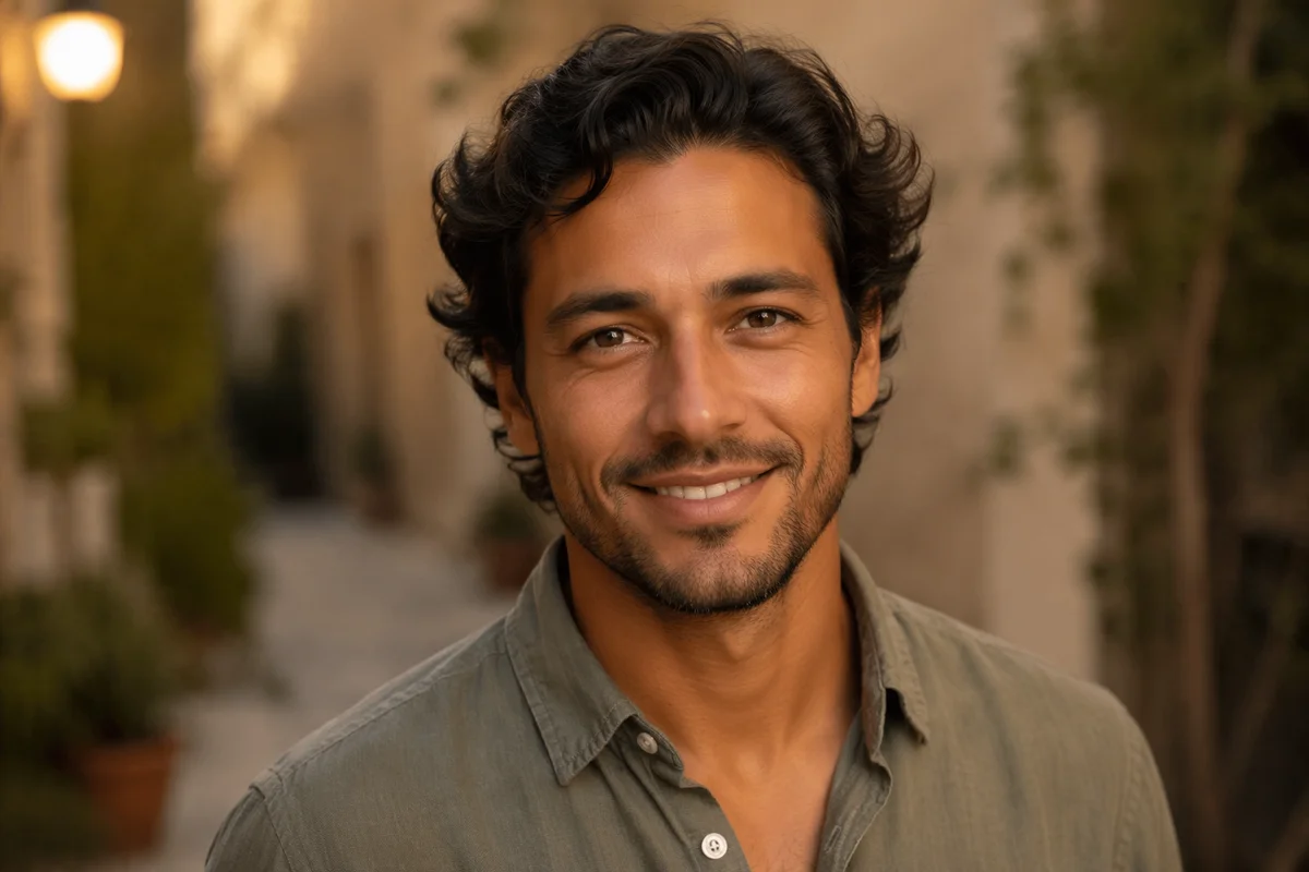 Smiling Mixed Heritage Man in Sunlight