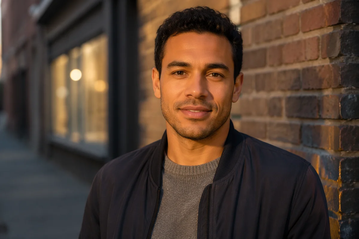 Confident Mixed Race Man Urban Portrait