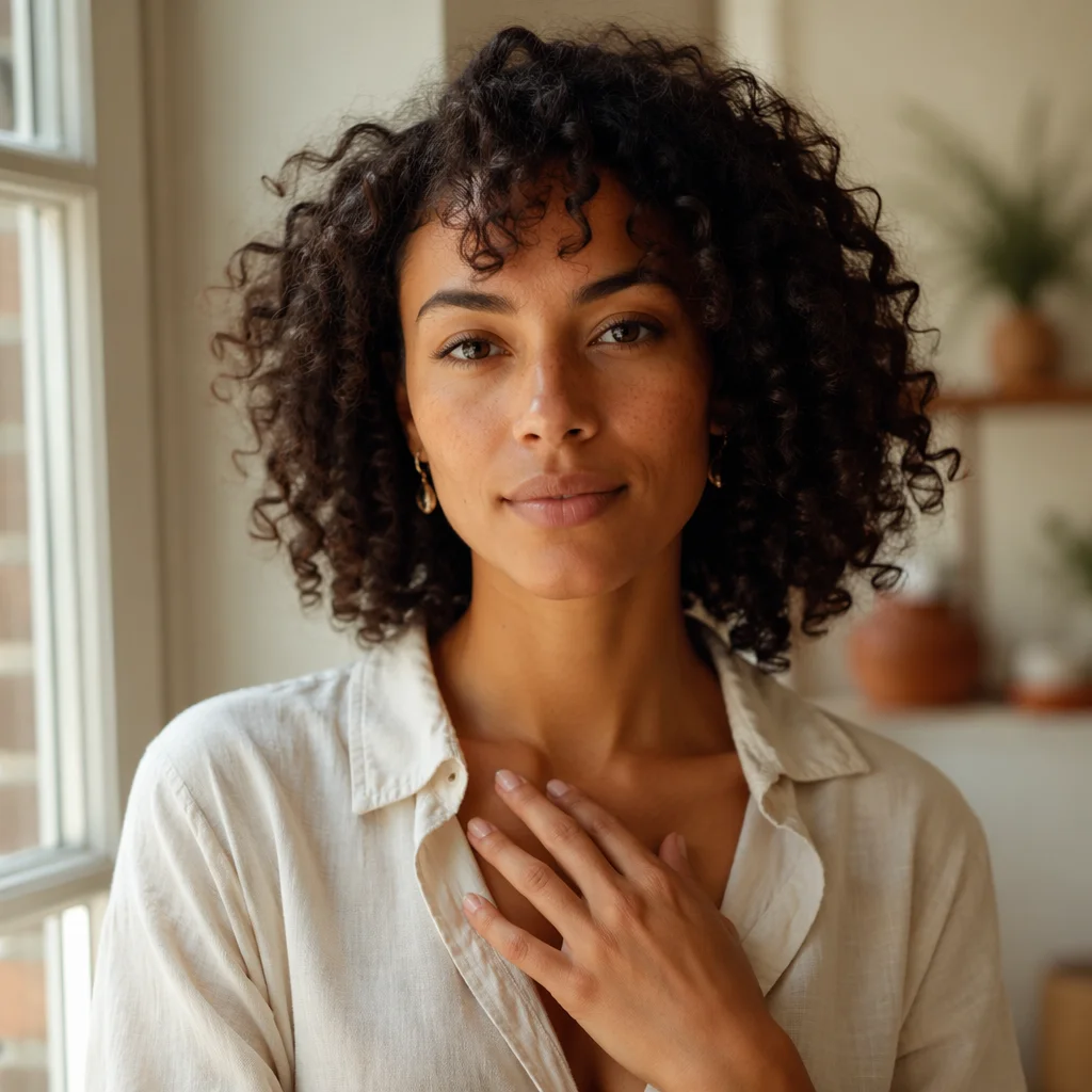 Mixed Race Woman by Window Portrait