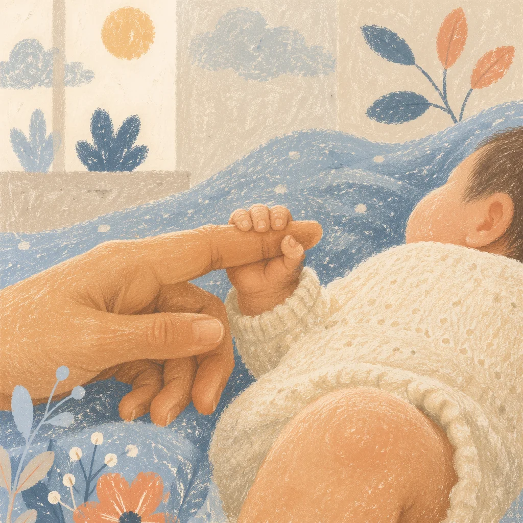 Tender Newborn Hand Holding Mother Finger
