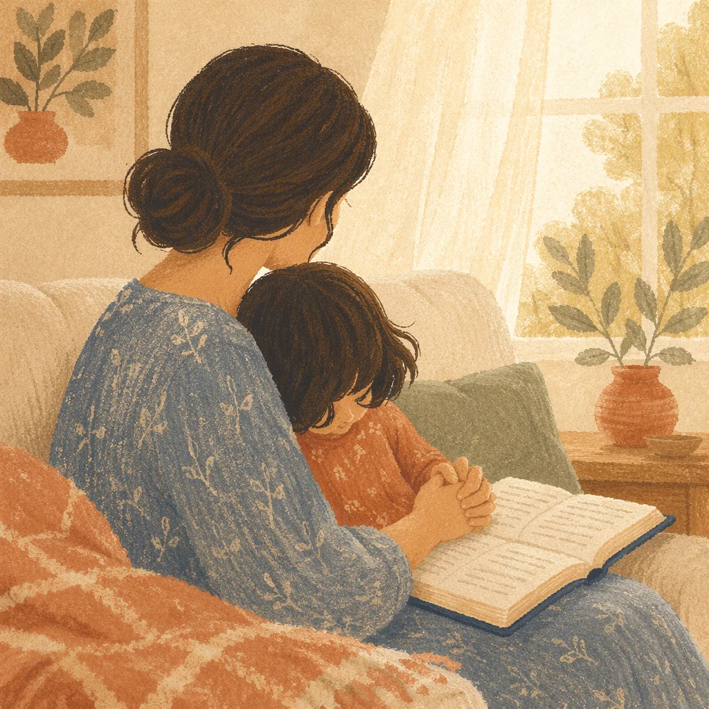 Mother and Child by Sunlit Window
