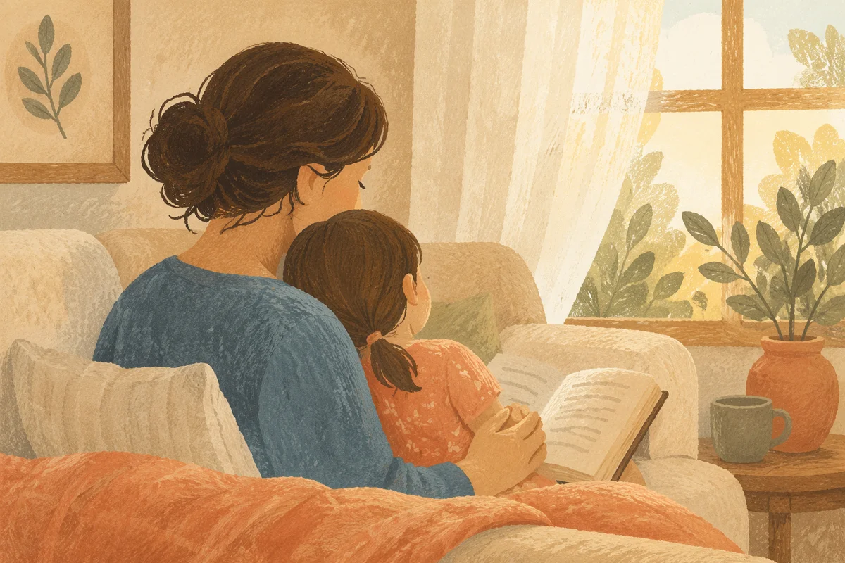 Tender Mother and Child Morning Devotion
