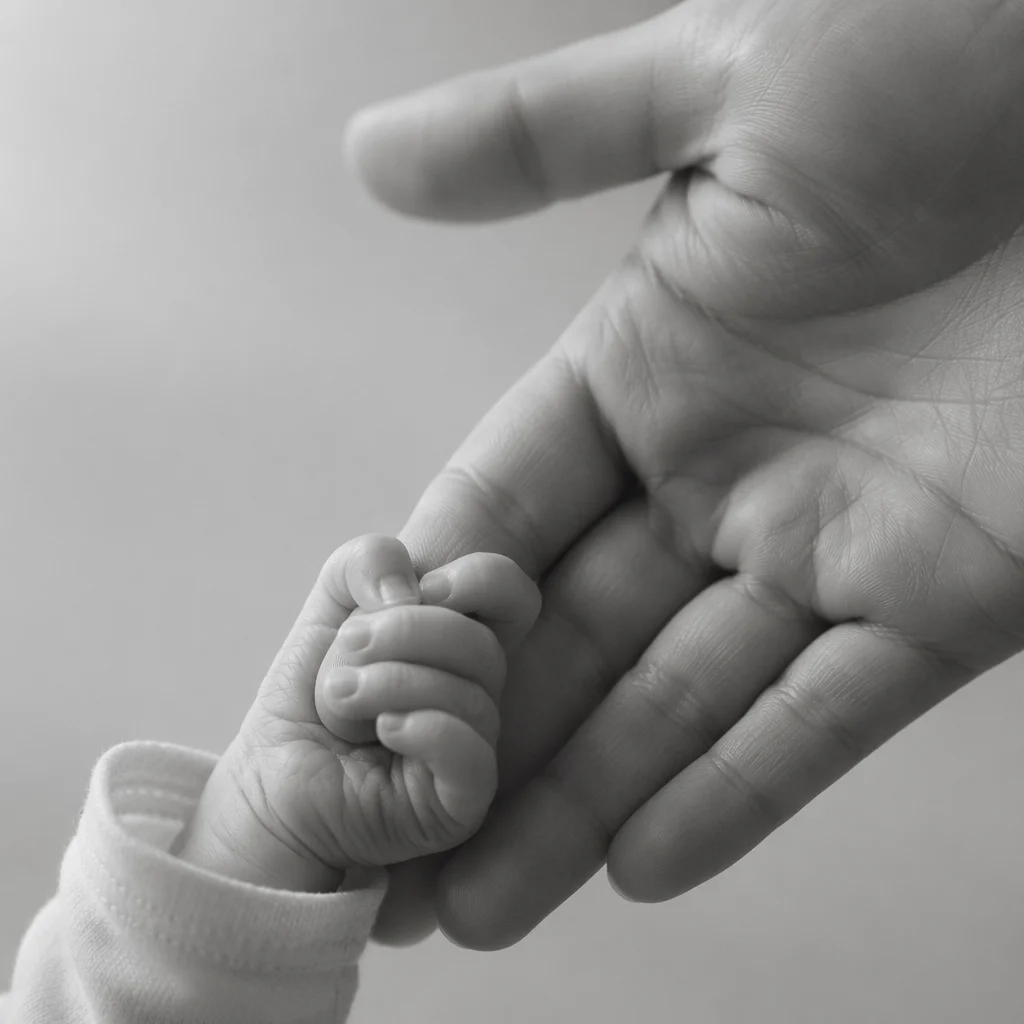 Tender Newborn Hand in Mother’s Palm