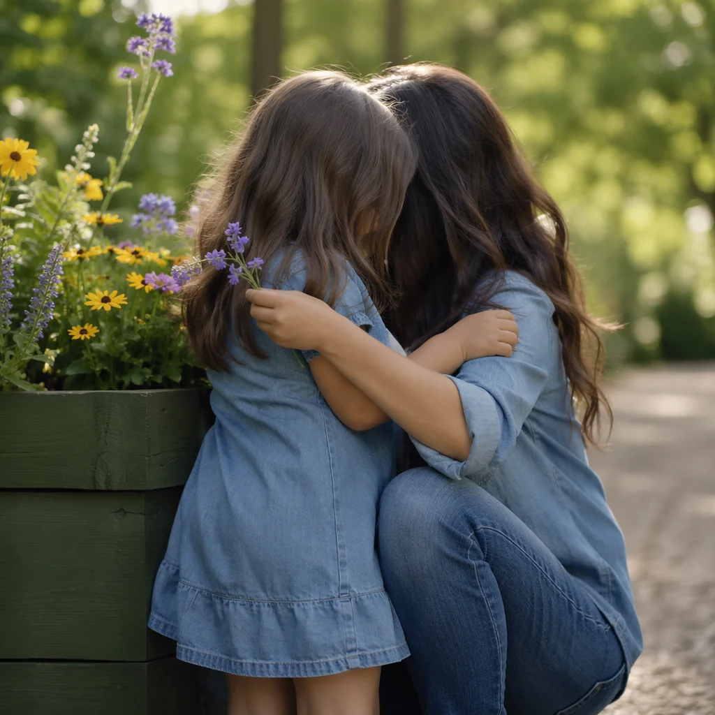 Mother and Child Tender Garden Hug