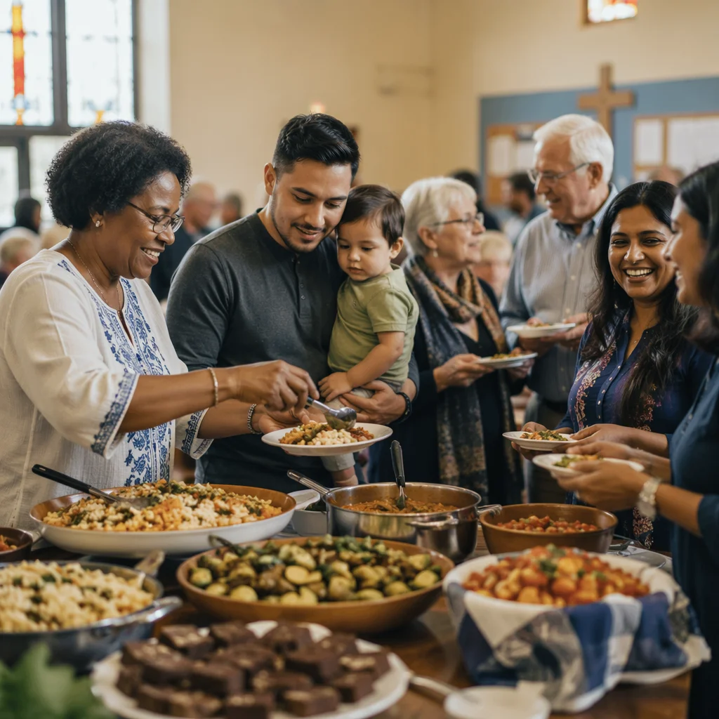 Multicultural Church Potluck Fellowship Gathering