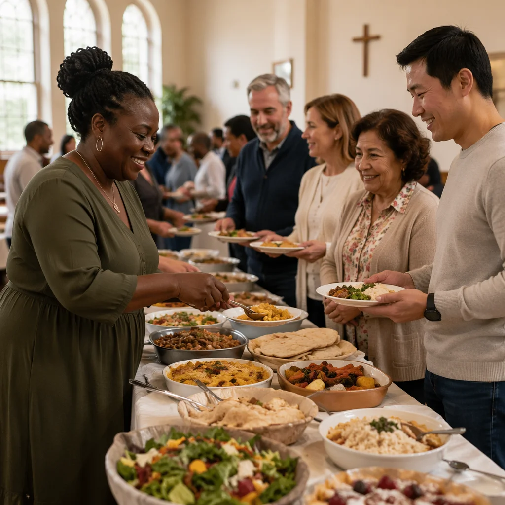 Multicultural Church Potluck Fellowship Gathering