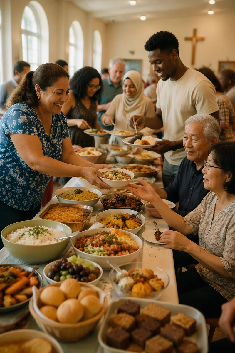 Multicultural Church Potluck Fellowship Gathering