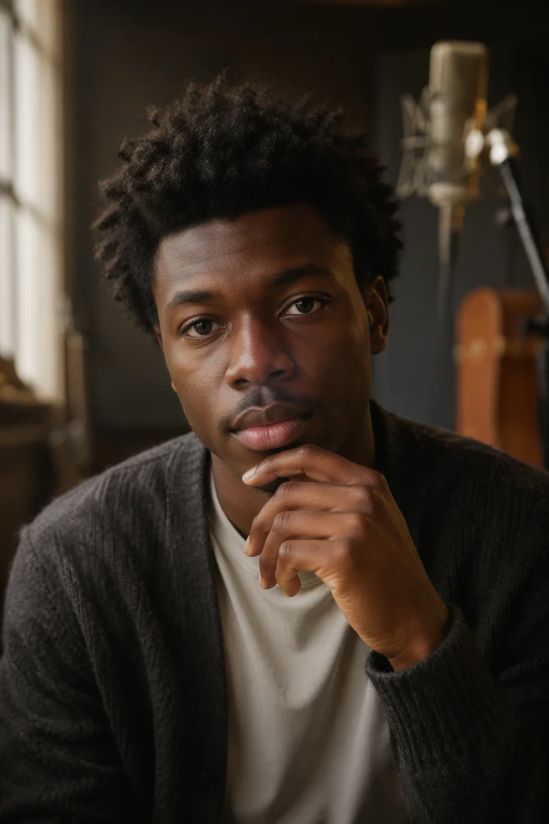 Young Musician Portrait in Recording Studio