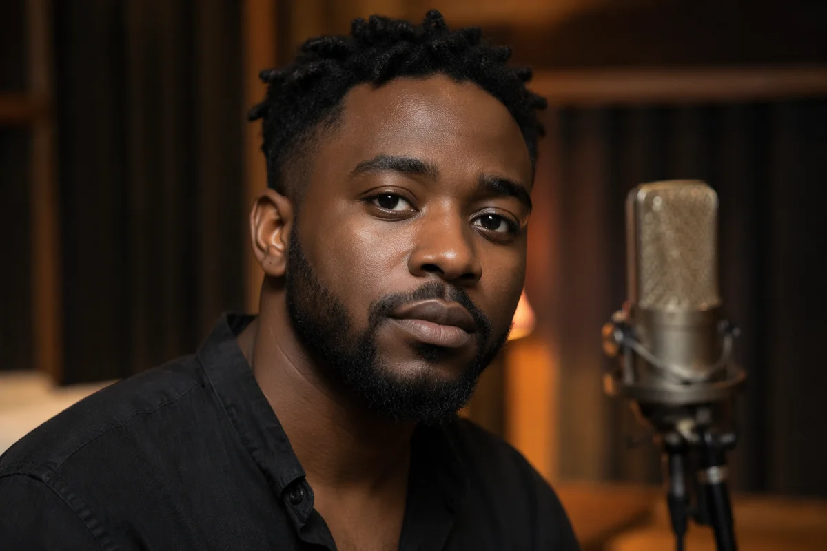 Passionate Young Musician Studio Headshot Portrait