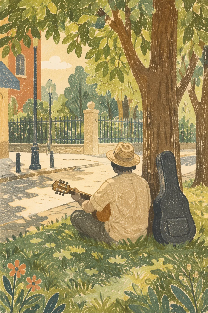 Reflective Street Guitarist by Urban Park
