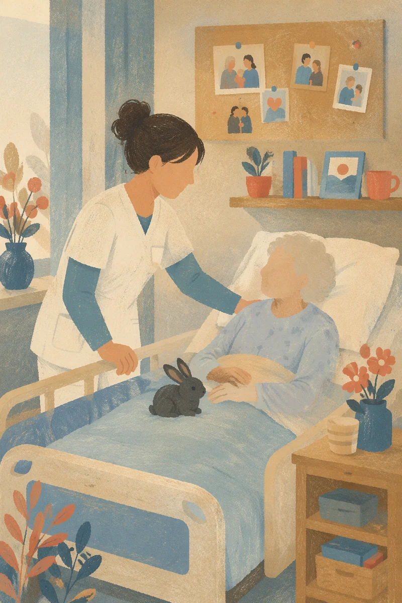 Compassionate Nurse Comforting Elderly Patient