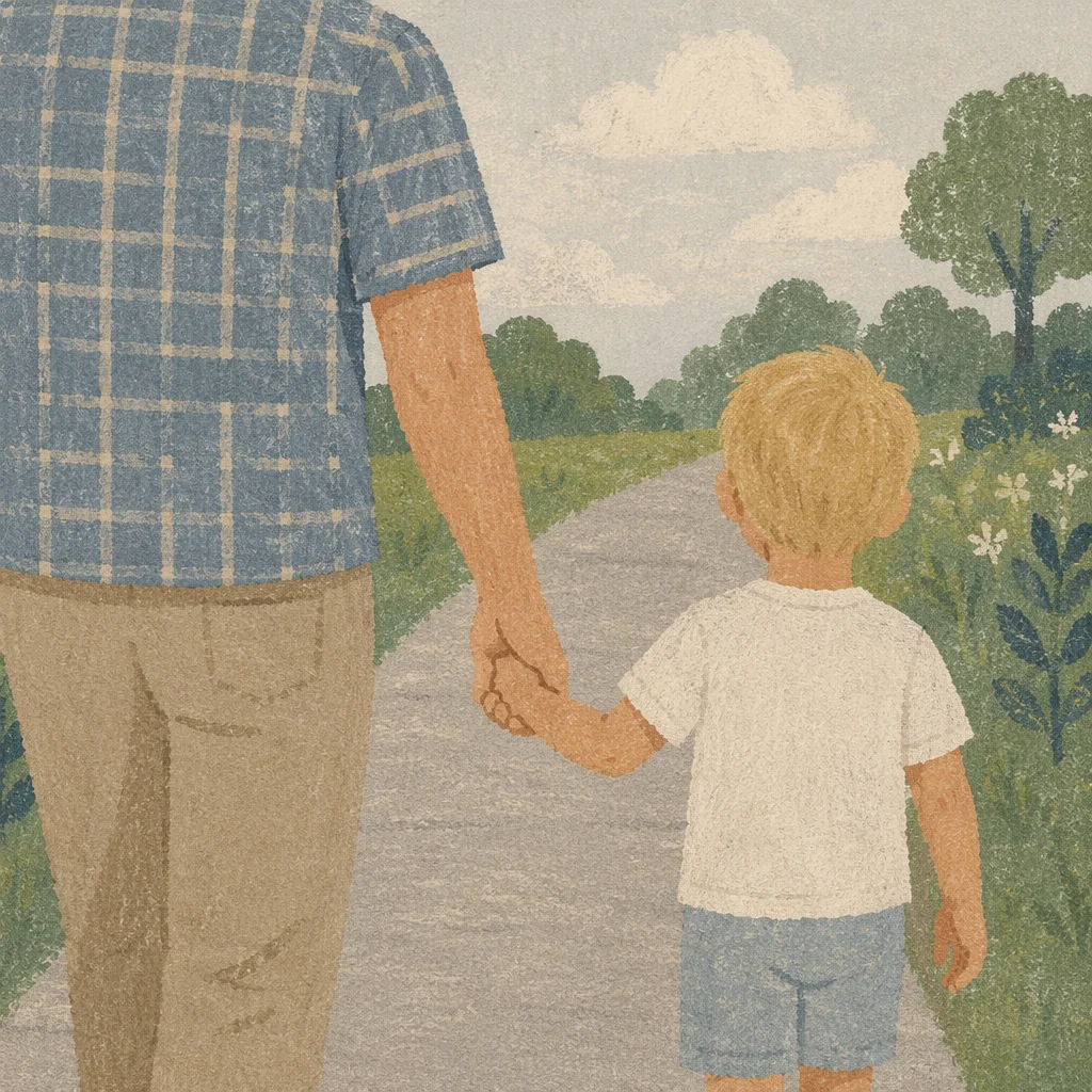 Parent and Child Walking Hand in Hand