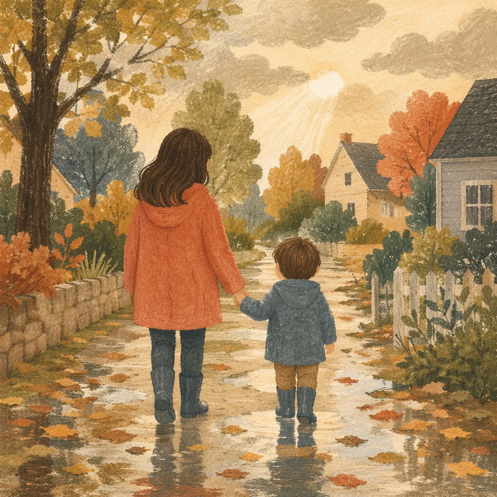 Parent and Child Walking Hand in Hand