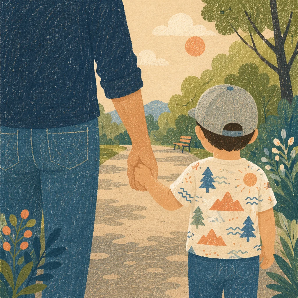 Parent and Child Walking Hand in Hand