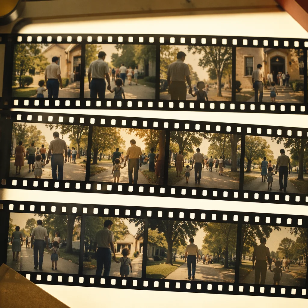 Parent and Child Walking Film Contact Sheet