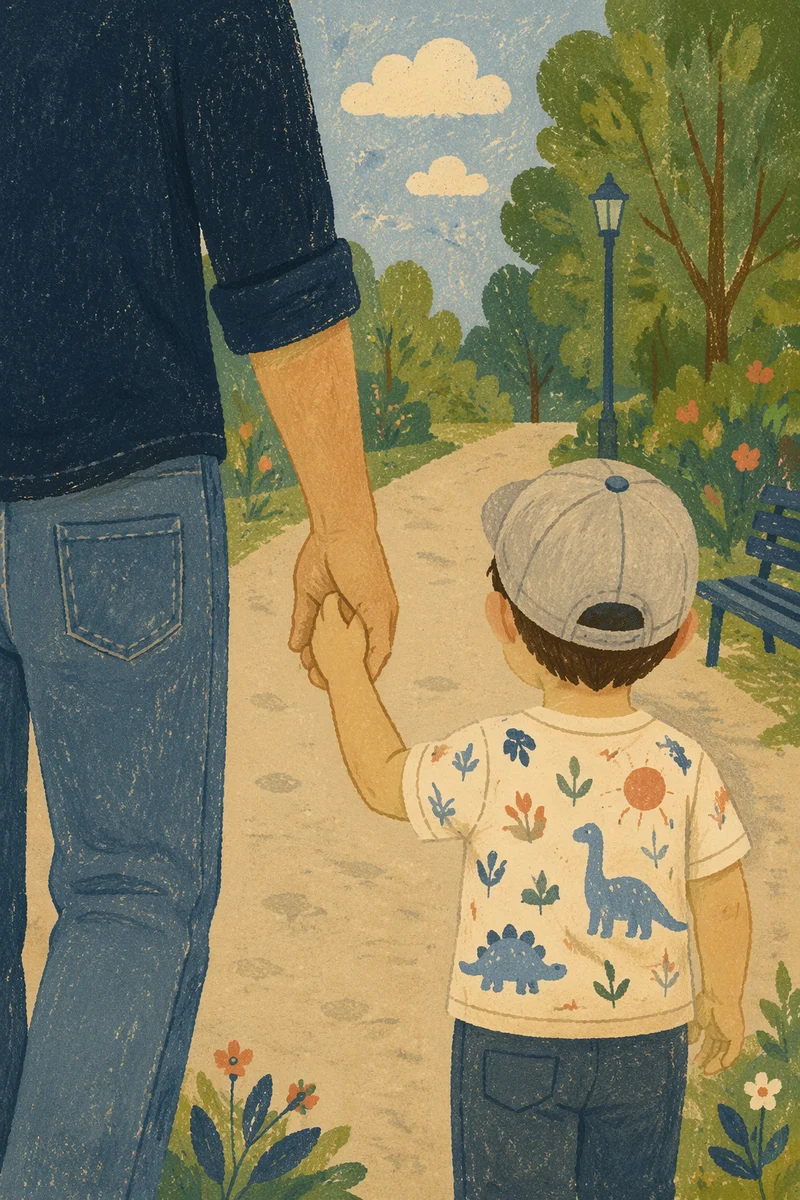 Parent and Child Walking Hand in Hand