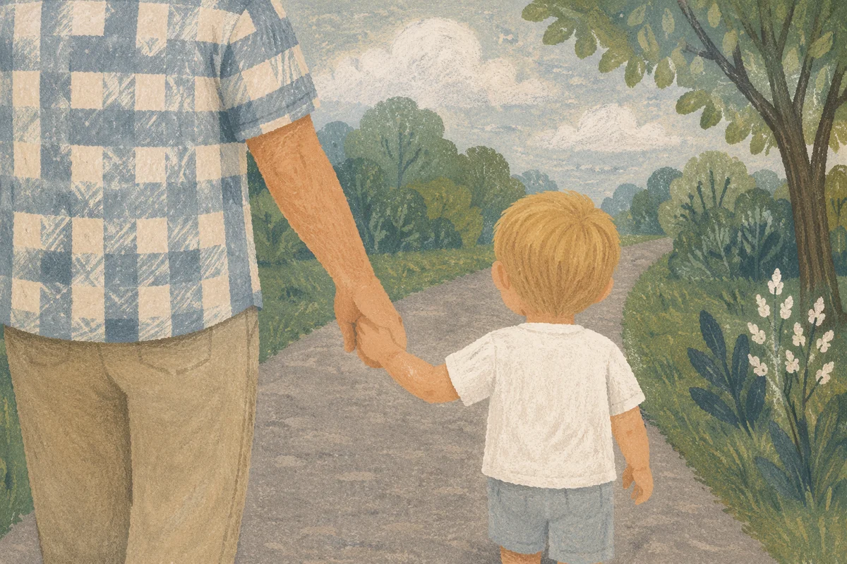 Parent and Child Walking Hand in Hand