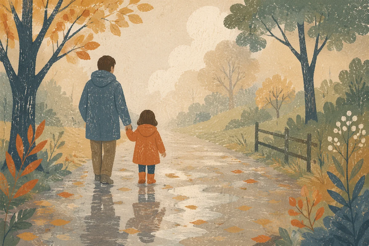 Parent and Child Walking in Trust