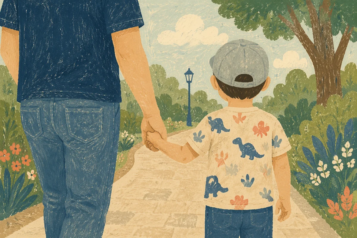 Parent and Child Walking Hand in Hand