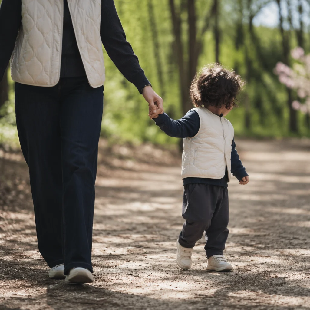 Parent and Child Walking Hand in Hand