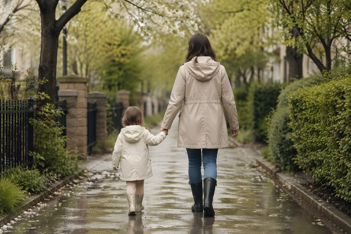 Parent and Child Walking Hand in Hand