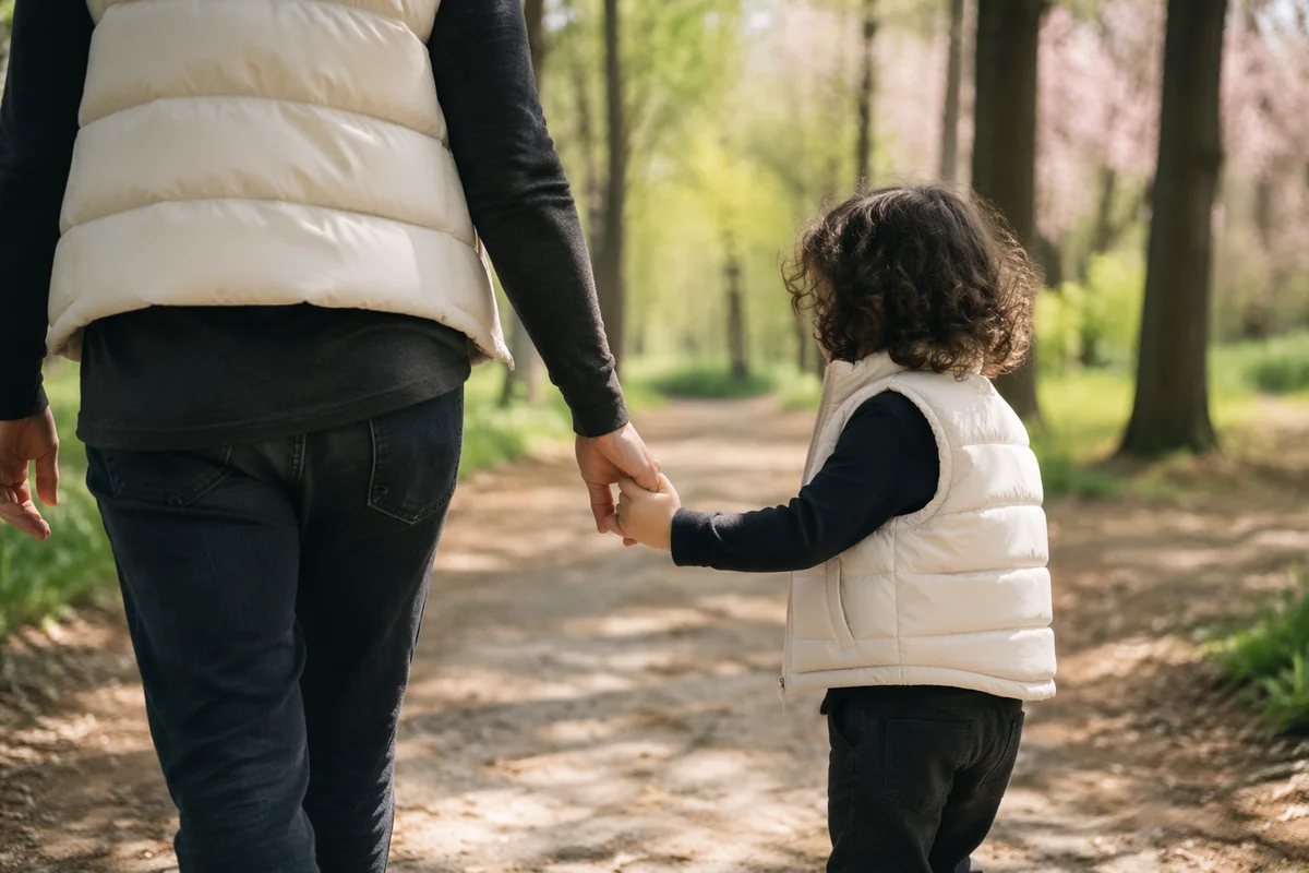 Parent and Child Walking Hand in Hand