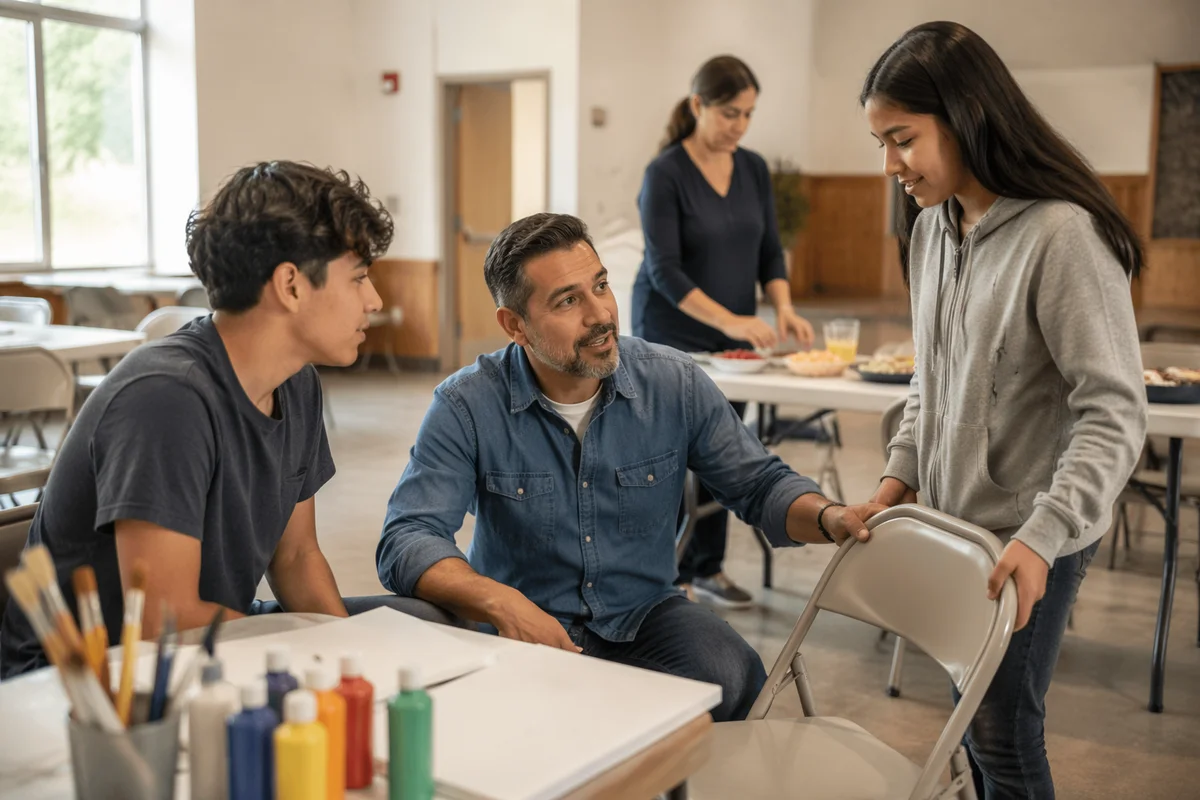 Parents and Teens Preparing Community Hall